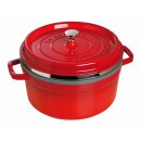Staub Cocotte rund 26 mit Dampfgareinsatz in mehreren Farben