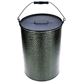 Ascheeimer Kamin Ofen schwarz gehämmert