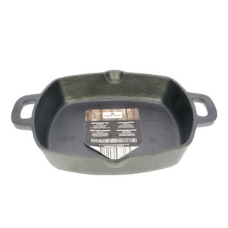 Cast Iron Gusseisen Bratpfanne Steakpfanne eckig 25 x 25 cm 2 Griffe