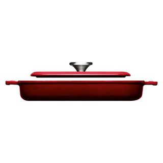 Woll Iron Grillpfanne Gusseisen 24 x 24 cm 4,5 cm hoch mit Steakpresse